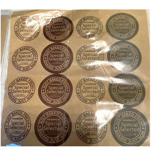 Set Of 4 Sheets (64 Total Stickers) Just Baked Kraft Colored Stickers Bag Closer